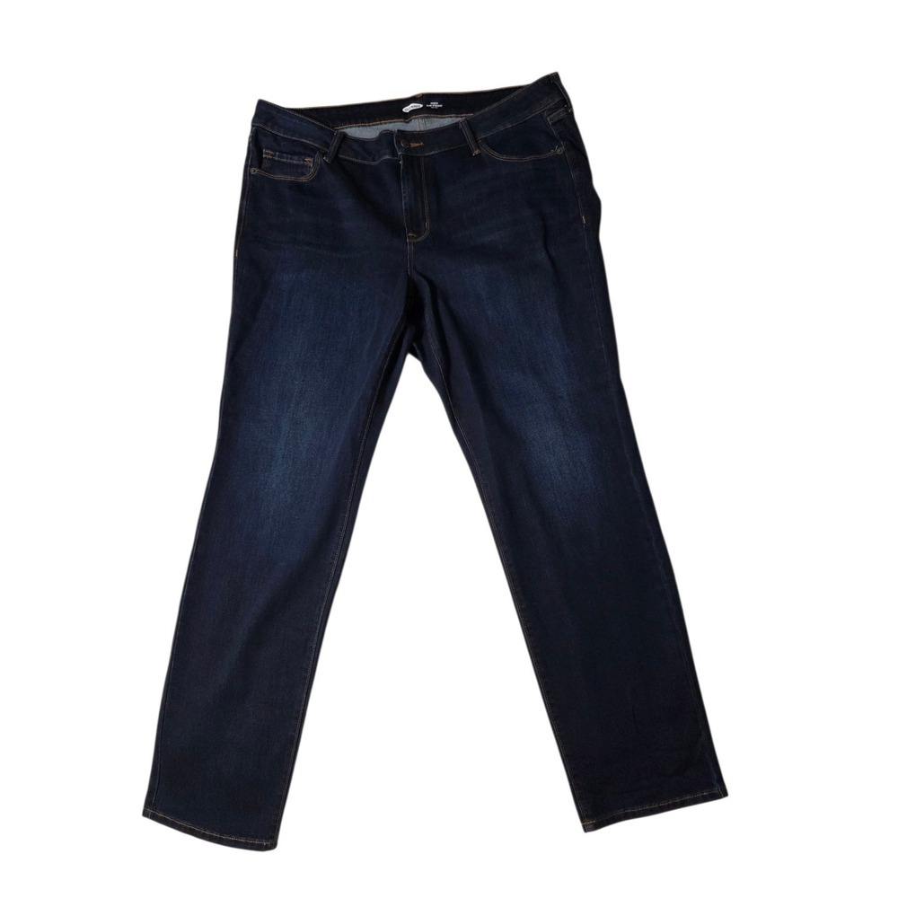 Old Navy Power Slim Straight Dark Wash Mid Rise Jeans Stretch 18L‎ (40x31)